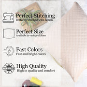 Both Side Quilted Velvet Cushion Cover (Set of 2), Beige